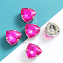 12mm Crystal Triangle Shape Glass Sew On Rhinestones With Silver Claw Sew on Beads for Clothing Accessories Shoes Diy