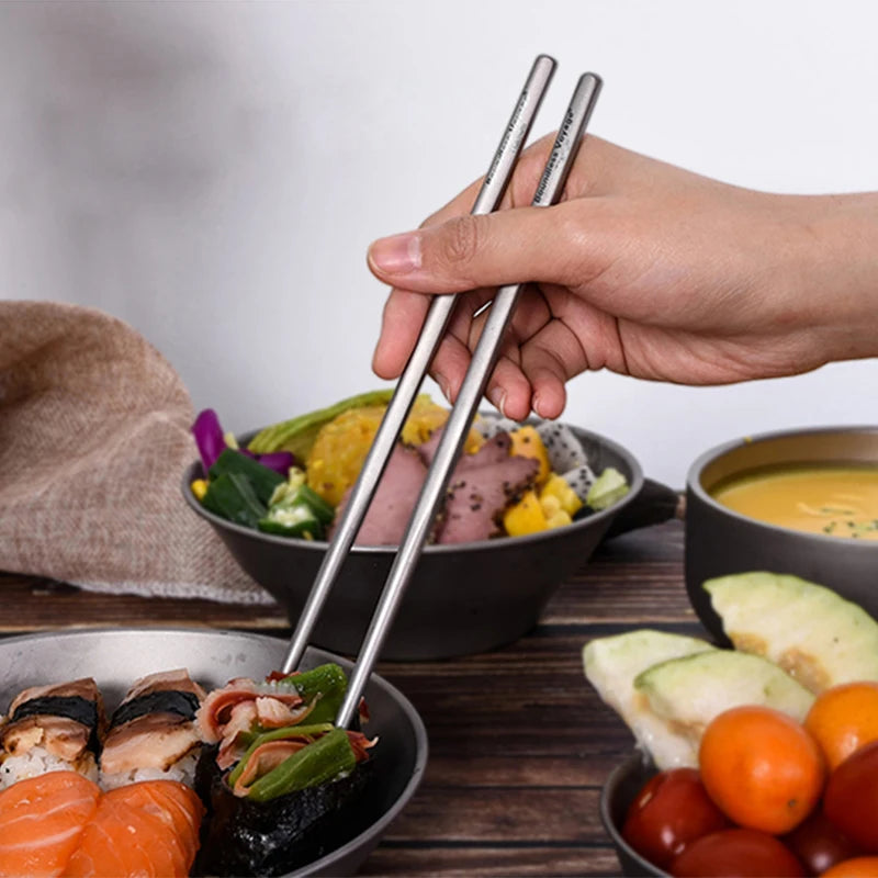 Boundless Voyage Titanium Tableware Travel Flatware Titanium Knife Fork Spoon Chopsticks Straw Outdoor Camping Picnic Cutlery