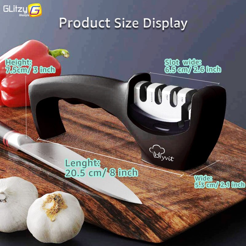 Knife Sharpener 4 Stages In 1 Professional Whetstone Kitchen Sharpening Stone Diamond Fine Scissors Grinder Chef Honing Tool