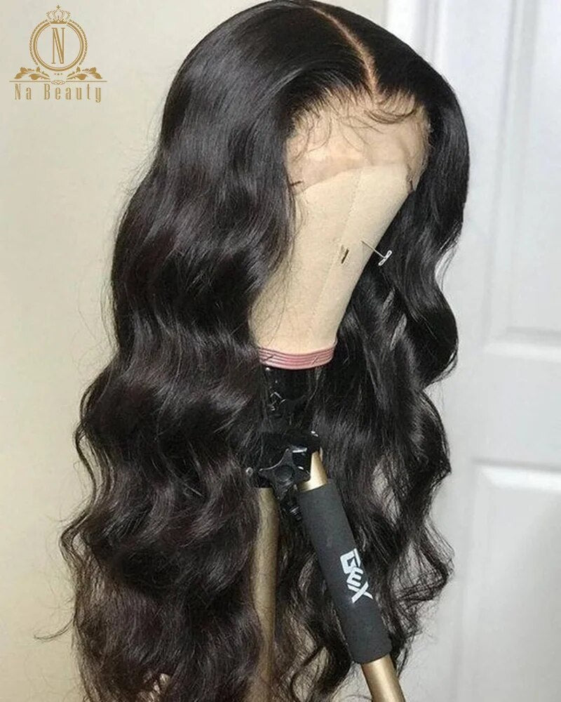 180 Density 13x4 Lace Front Human Hair Wigs For Black Women Brazilian Body Wave Full Lace Front Wig Pre Plucked Nabeauty Human