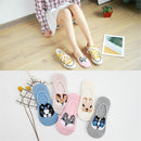 5 Pairs/Lot Cotton Women Socks Female Harajuku Casual Boat Cartoon Kawaii Cat Cute Invisiable Funny Girl Ankle Sock Set Gift