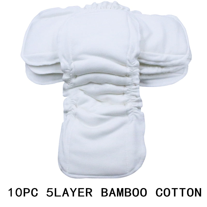 [Mumsbest] 10Pcs Eco-Friendly Liner Ecological Diapers Washable Layer Insert Absorbent Inserts Nappy Liner Booster 13.5*36cm