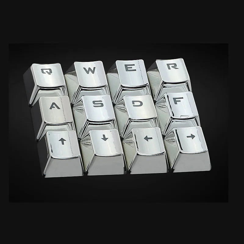 Redragon OEM Profile Electroplated metal texture keycap Backlight Keycap For Cherry MX Mechanical Gaming Keyboard Silver KeyCaps