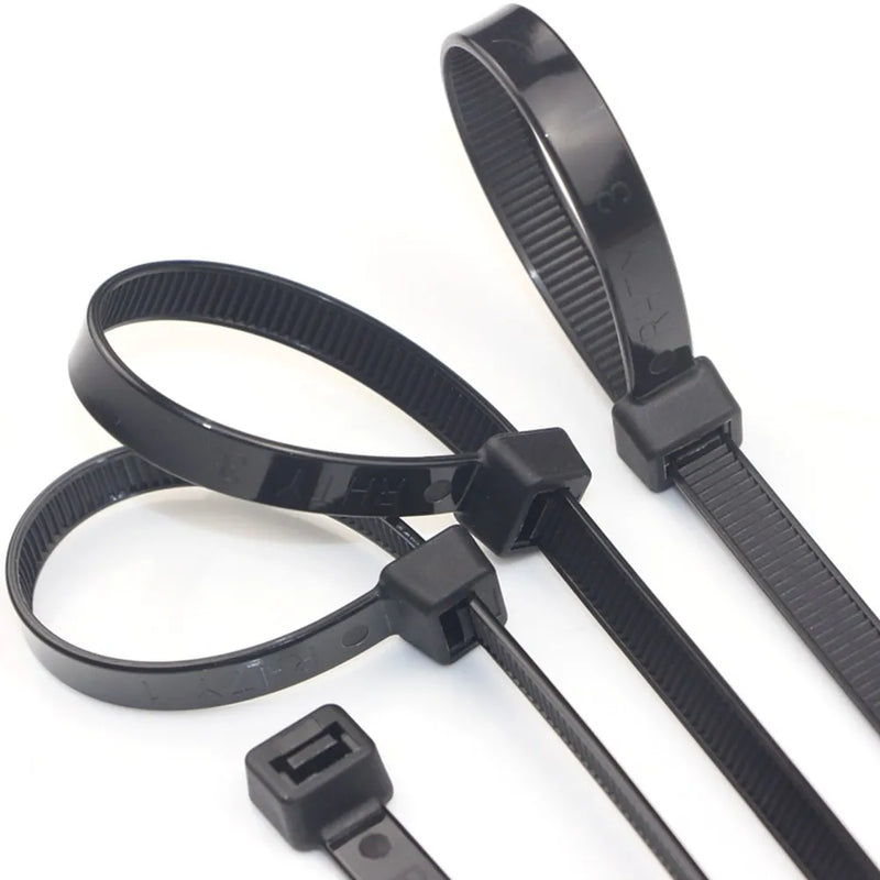 250pcs/500Pcs/bag 150,200,250,300,350,400,450,500 mm Length 5mm Width Self-Locking BlACK Nylon Wire Cable Zip Ties Cable Ties