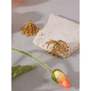 Yhpup Statement Tassel Bead Fireworks Stud Earrings Gold Stainless Steel Waterproof Fashion Jewelry 18 K Plated Metal Women