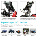 ACCNIC Waterproof 12V Motorcycle Wireless Charger Phone Mount with QC3.0 USB Fast Charge Phone Holder for 3.5-6.5 inch cellphone