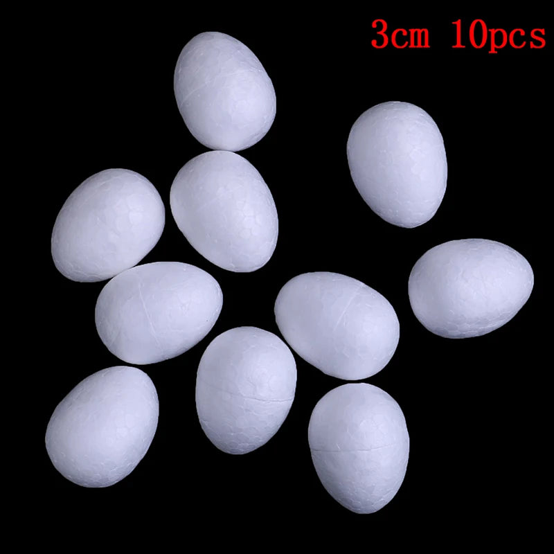 10pcs/set 3-7cm Modelling Polystyrene Styrofoam Foam Egg Ball For DIY Christmas Day Or Easter Day Decoration DIY White Craft