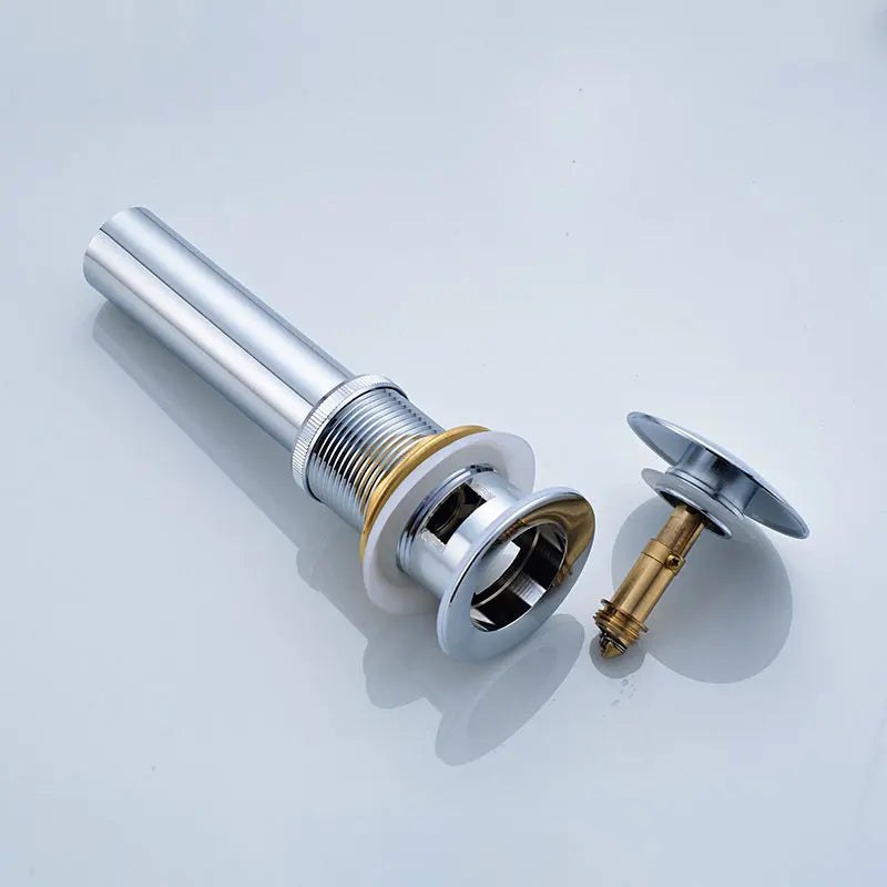 ROVOGO Pop up Drain for Bathroom Basin , Vessel Sink Pop Up Drain Stopper, Sink Drain Assembly With Overflow Brass Chrome