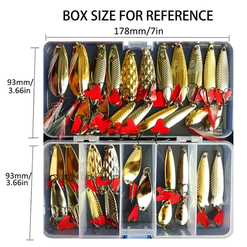 Hot Brilliant Metal Jig Spoon Fishing Lure Set 10/20/25/35pcs Wobblers Kit Pike Spoon Bait Fishing Tackle Pesca Isca Artificial