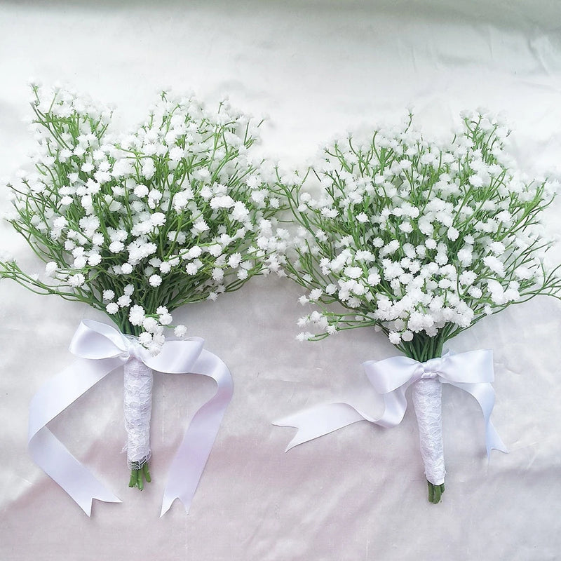 White Baby's Breath Artificial Flowers Real Touch Fake Gypsophila Faux Plants For Wedding Flower Bouquet DIY Floral Arrangement