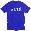 Funny Mountain Biking Evolution Top T Shirt Men Pure Cotton T-Shirt Father's Day Mtb Bike Cyclist Tee Clothing Camisas Biker