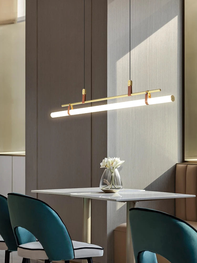 Minimalist dining room pendant lamp Nordic dining table modern minimalist design tube pendant light