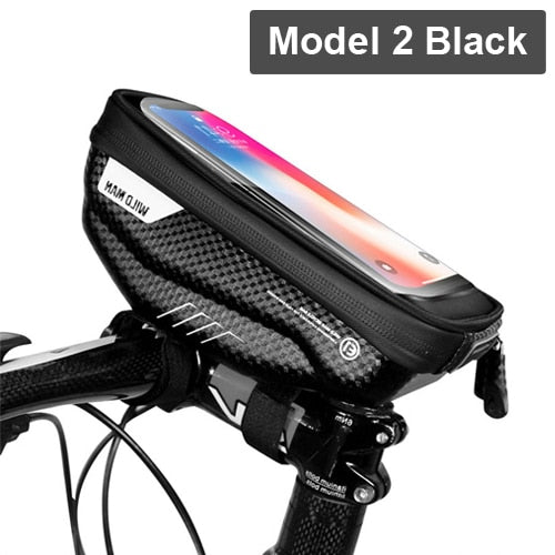 WILD MAN New Bike Bag Frame Front Top Tube Cycling Bag Waterproof 6.6in Phone Case Touchscreen Bag MTB Pack Bicycle Accessories