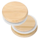 Bamboo Mason Jar Storage Canning Lids Drinking Cup Covers Reusable Seal Ring Pine Wooden Lid Caps for Glass Jars Ceramic Mugs