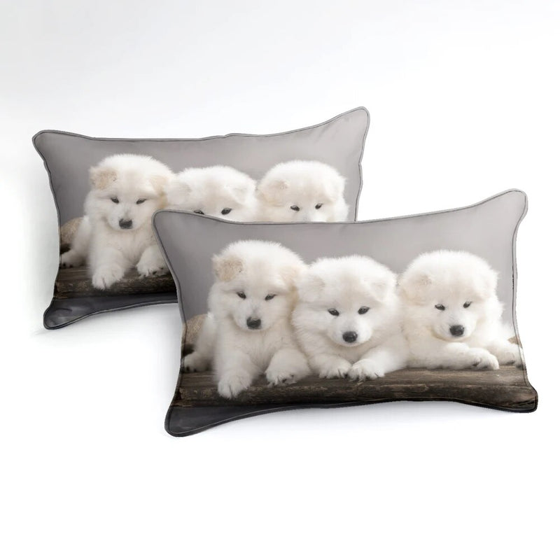 Fashion 3D Samoyed Dogs Duvet Cover Set Animal Home Textiles Cute White Bedding Kids Boys Girls 2/3pcs Dropship