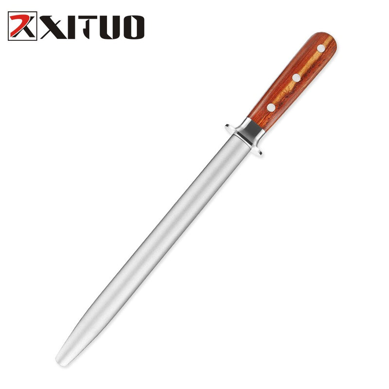 XITUO Professional Alloy Steel Round Shank Sharpening Rod Kitchen Knife Sharpener Knife Shears Scissors Sharpening Stone System