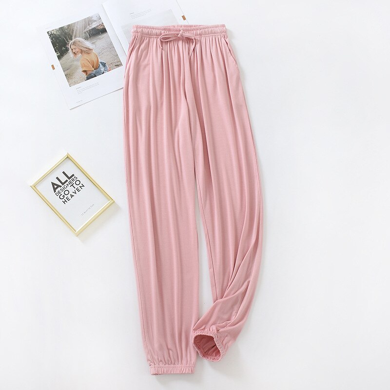 Japanese new style home service ladies pants spring and summer thin modal loose large size solid color home pants women bottoms
