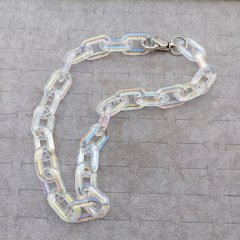 FishSheep Fashion Neon Color Acrylic Chain Necklace For Men Women Harajuku Punk Resin Big Choker Necklace 2020 Fashion Jewelry
