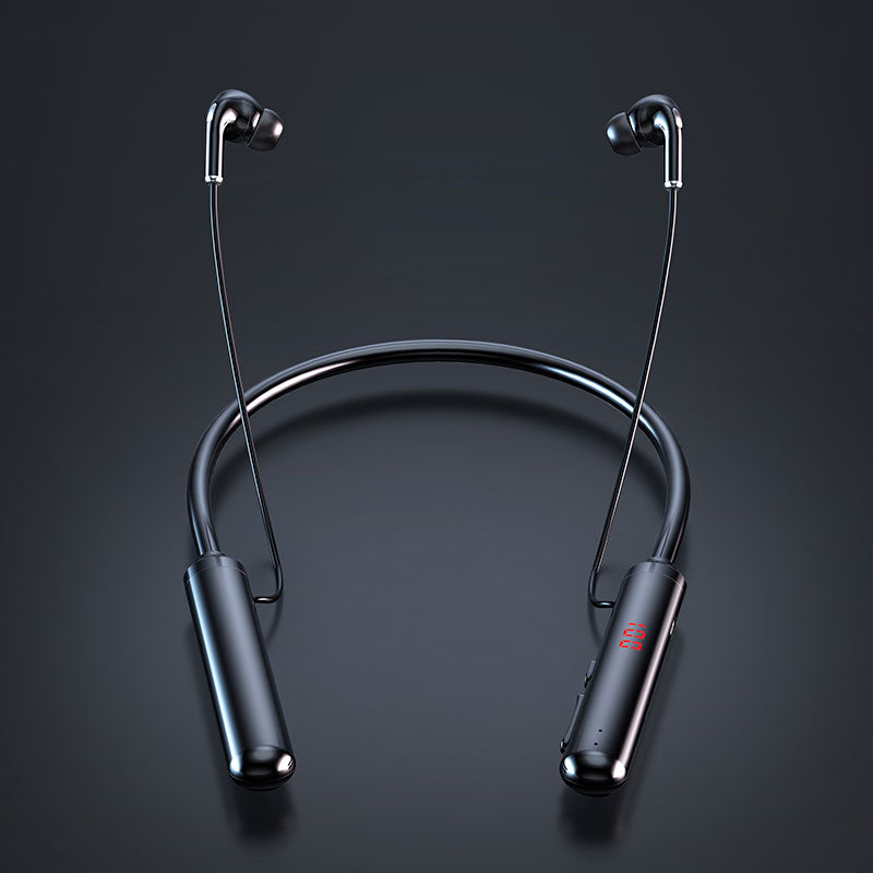 EARDECO 60 Hours Endurance Bluetooth Headphones Stereo Bass Wireless Headphone Neckband Power LED Display Headset TF Card Magnet