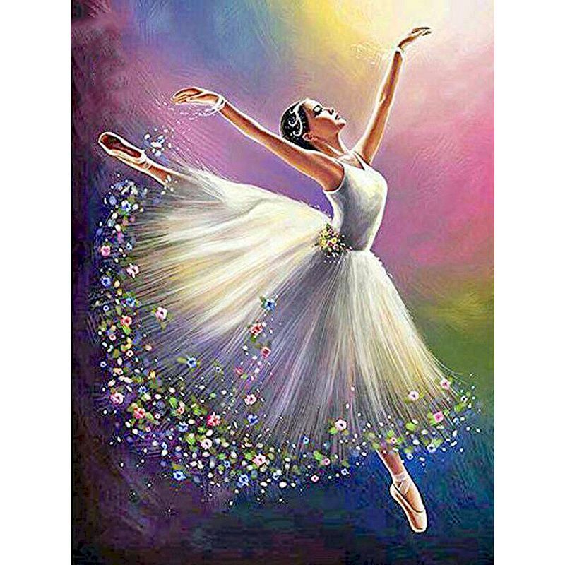 RUOPOTY Frame Ballet Dancer Figure DIY Painting By Numbers For Adults Diy Artcraft Oil Paints By Numbers Framed Drawing Artwork