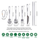 Boundless Voyage Titanium Tableware Travel Flatware Titanium Knife Fork Spoon Chopsticks Straw Outdoor Camping Picnic Cutlery