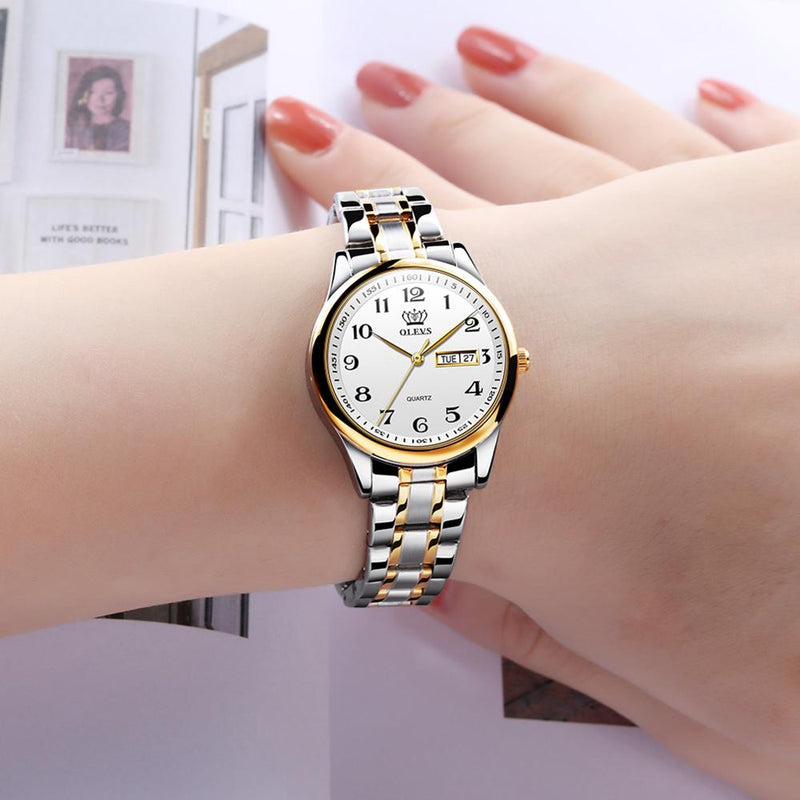 OLEVS Women's Wrist watch Original Luxury Watches for Ladies Waterproof Stainless Steel Quartz Woman Wristwatch Gold 2022 trend