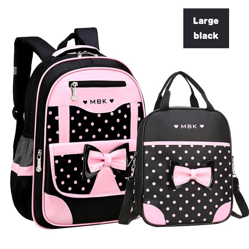 New Children School Bags Girls Dot Cute Bow Kids Backpack Set Primary School Backpacks Schoolbag Satchel Mochila Infantil