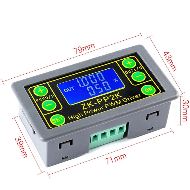 ZK-PP2K PWM DC 3.3~30V 12V 24V Motor Speed Controller regulator 8A 150W Adjustable LED Dimmer Pulse Frequency Duty Ratio