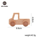 Let's Make Wooden Baby Toys 0 12 Month 1PC Toys For Babies Beech Car Hedgehog Elephant Educational Infants Developmental Newborn