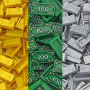 Cash Dollar Bill City Gold Silver Brick MOC Accessories Building Blocks Printed Tile MOC Toy For Children Friends 3069