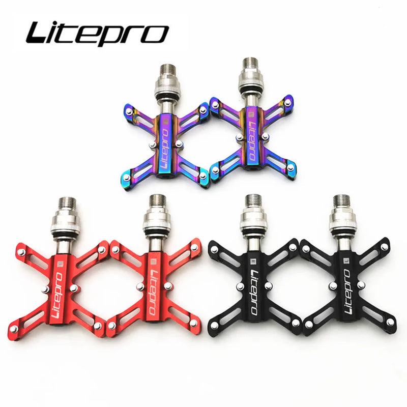 Litepro MTB Mountain Universal Bicycle QR Pedal Sealed Bearing Butterfly BMX Folding Bike Aluminum Alloy Non-slip Accessory