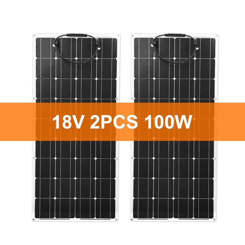 Dokio Flexible Solar Panel 100W Monocrystalline Solar Cell 200w 400w 600w 800W 1000W Solar Panel Kit For RV/Boat/Home system