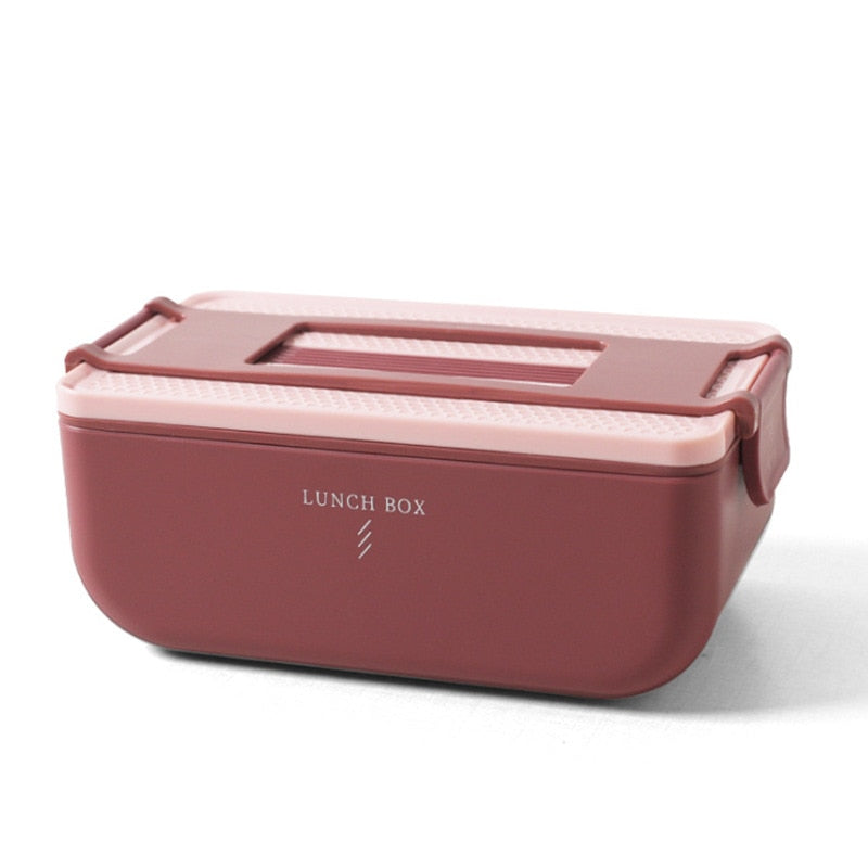 Double-layer bento box for kids Portable japanese style lunch box Leak-Proof food container storage box Microwave Dinnerware