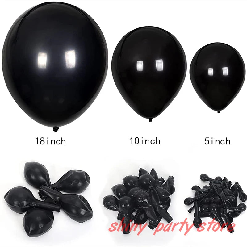 5-36inch Black Latex Balloons Wedding Birthday Party Baby Shower Halloween Christmas Balloon Arch Decorative Balloons for Party