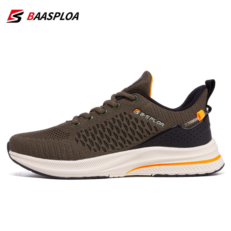 Baasploa 2022 New Men Knit Casual Walking Shoes Breathable Trendy Sneakers Original Light Shock Absorption Male Tennis Shoe