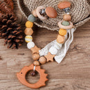 Wooden Baby Teether Wooden Pram Clip Baby Toy Baby Mobile Pram Personalize Baby Teething Pacifier Chain Chewable Baby Rattle