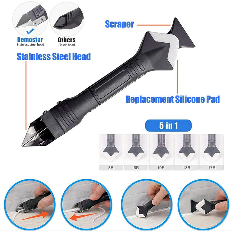 Caulking Tool Glass Glue Angle Scraper Tools Caulk Cement Scraper Silicone Sealant Remover Shovel Floor Cleaning Kitchen Window