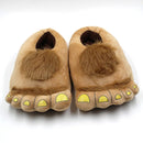 Newly Furry Warm Slippers Big Hairy Unisex Savage Hobbit Feet Plush Home Slippers Halloween Shoes