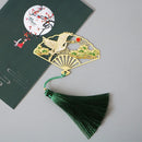 Antique Metal Folding Fan Crane Rabbit Mountain Scenery Chinese Style Series Bookmarks Newspapers Books Reading mark Bookmarks