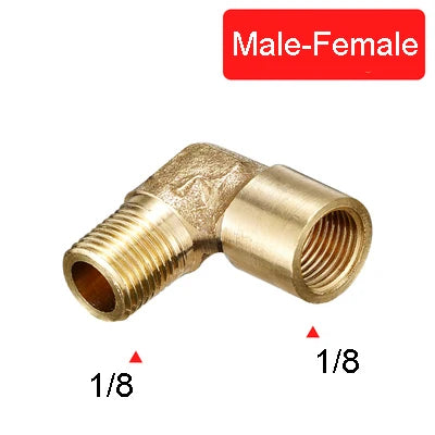 1/8" 1/4" 3/8" 1/2" Female x Male Thread 90 Deg Brass Elbow Pipe Fitting Connector Coupler For Water Fuel Copper