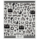 42Model Sticker Nail Decal 3D Adhesive Patch,Smile/Animal/Flower Nail Art Decorations Manicure Sticker Easter Day Design Decal-