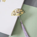 Antique Metal Folding Fan Crane Rabbit Mountain Scenery Chinese Style Series Bookmarks Newspapers Books Reading mark Bookmarks