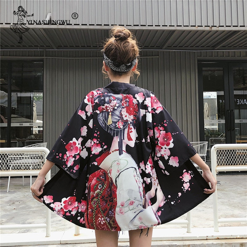 Kimonos Costume Woman Coat 14 Styles Girl Kawaii Print Crane Cosplay Yukata Harajuku Shirts Japan Women Haori Japanese Cardigan