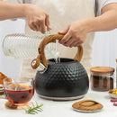 3L Stainless Steel Whistle Boiling Kettle Kitchenware Hammer Pattern Sound Kettle Heat-Resistant Handle Gas Induction Cookers