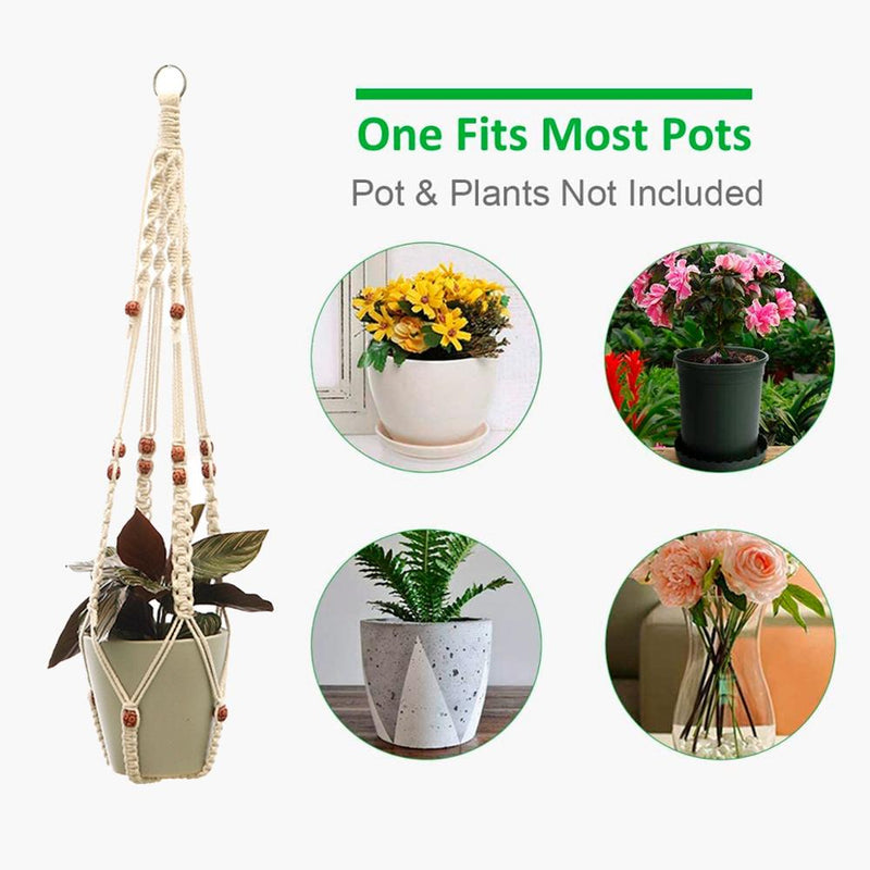 HUIRAN Flower Pot Net Bag Braided Vintage Decor Macrame Plant Hanger Hanging Flower Pot Decorative Hanging Baskets for Plants