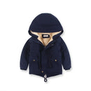 Boys Girls Winter Jacket Children Plus Velvet Thick Warm Coats Kids Fashion Zipper Outwears Autumn Hooded Windbreaker Clothing