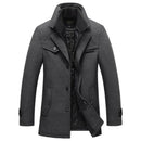 Mens Woolen Coat Autumn Winter Cotton Thicken Wool Blends Jacket Coats High Quality Male Tops Windproof Warm Trench Overcoats