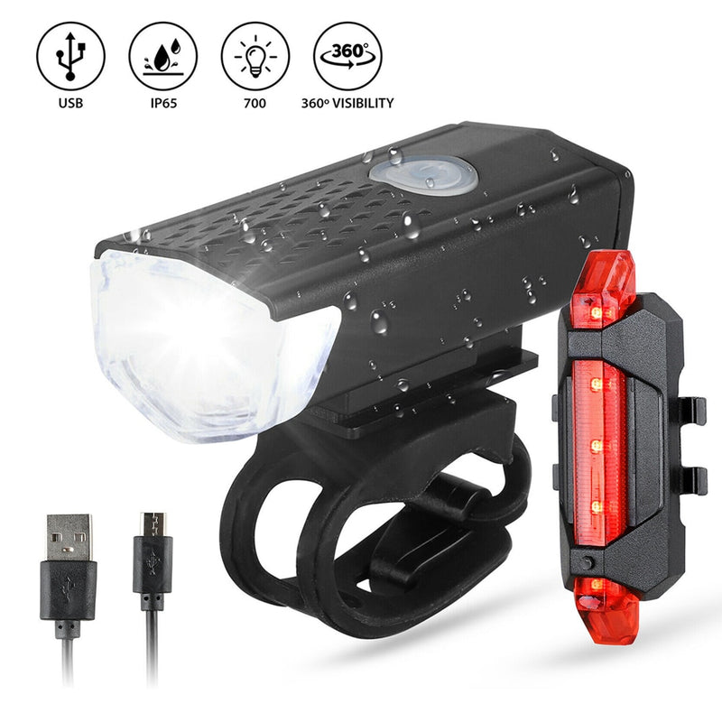 Bike Light USB Rechargeable 300 Lumen 3 Mode Bicycle Front Light Lamp Bike Headlight Cycling LED Flashlight Lantern