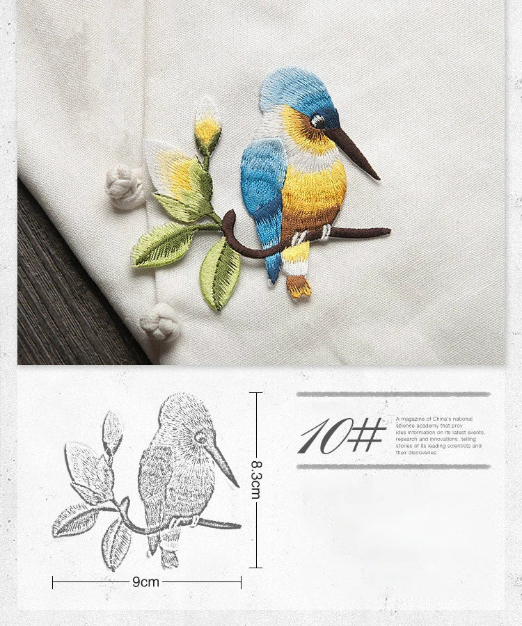 Bird Iron on Patches for Clothing Animal of The Breach Embroidery Applique DIY Hat Coat Dress Pants Accessories Cloth Sticker