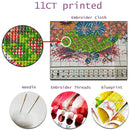 Flower Rose DIY Embroidery 11CT Cross Stitch Kits Craft Needlework Set Cotton Thread Printed Canvas Home Decoration Dropshipping